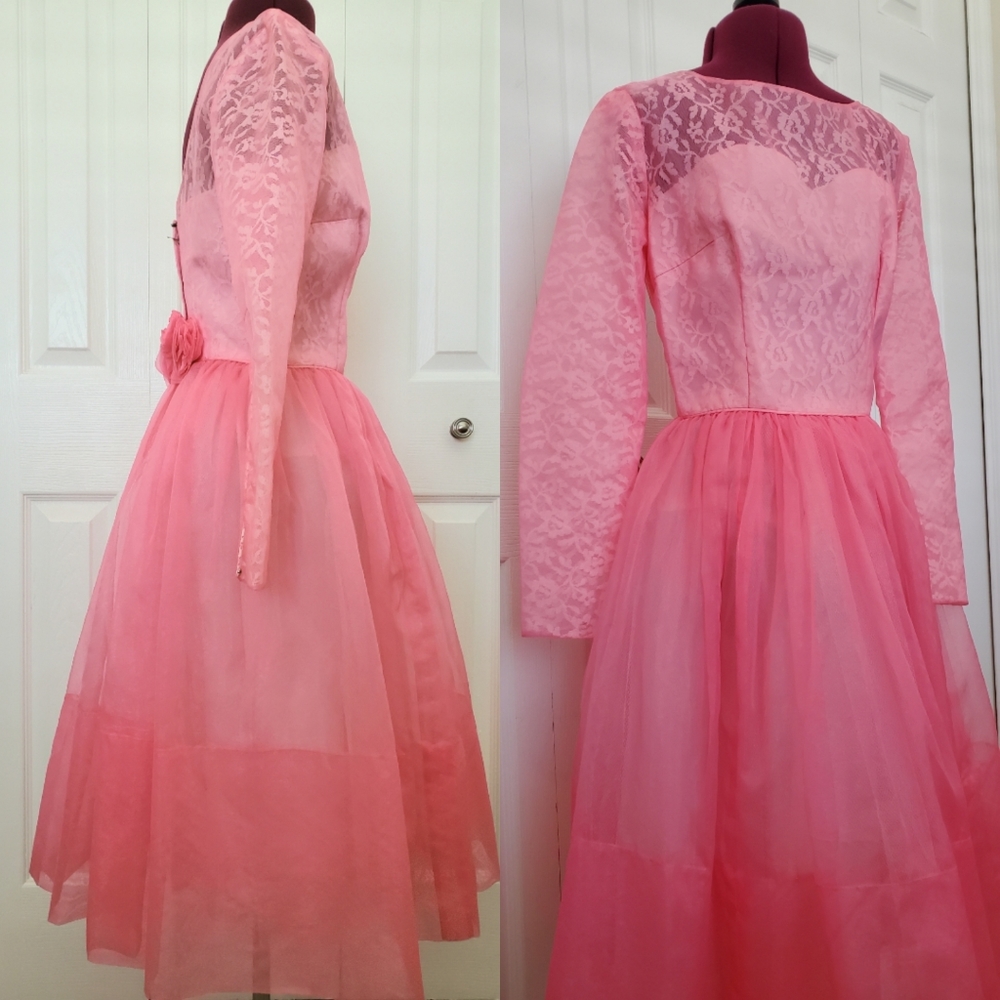 Vintage Pink Prom Dress - Picture 3 of 3